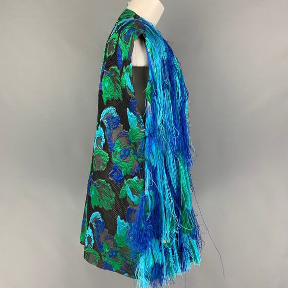 GIANLUCA CAPANNOLO Size 6 Blue Green Polyester Blend Vest - Picture 2 of 5